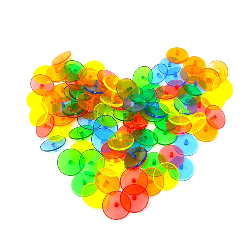 Honbay 100PCS Plastic Round Transparent Golf Ball Position Markers for Golf and Baseball (5 Color  24mm) - Image 1